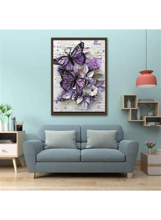 ChicAbode 5D Butterfly Diamond Painting Kit, Full Drill Diamond Art Kit, Point Drill By Number, Easy To Use, for Adults and Kids, Gem Dots Pictures by Numbers Plants Art Craft Decoration, Gift, 30x40 cm - Image 3